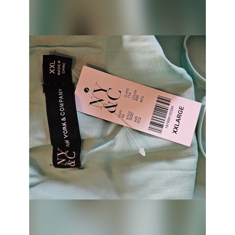 NWT NY & Company Ruffle Trim Portrait Tie Back Top Size XXL - Picture 5 of 8